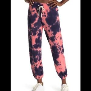 Sundry Navy & Coral Tie Dye Size 3 (Large) Sweatpants